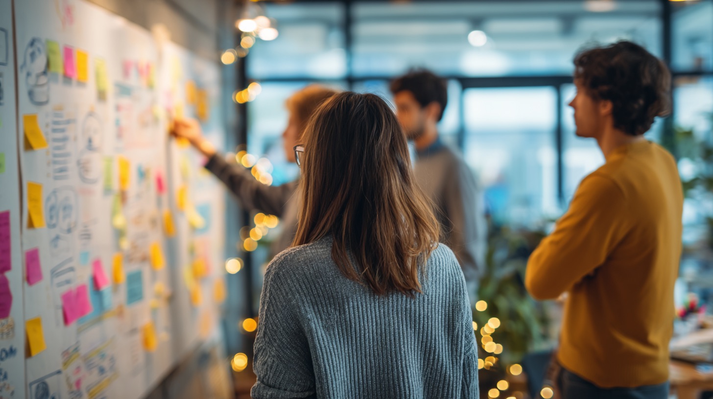A photograph a QA retrospective board